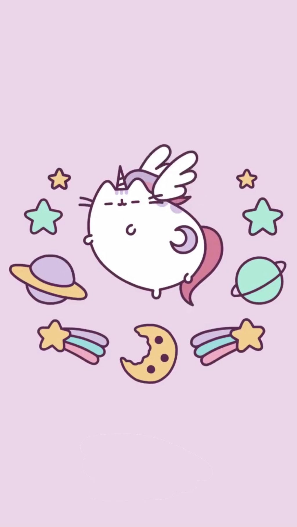 Pusheen gatto unicorno kawaii, 1024x1820 Full HD Verticale, Smartphone