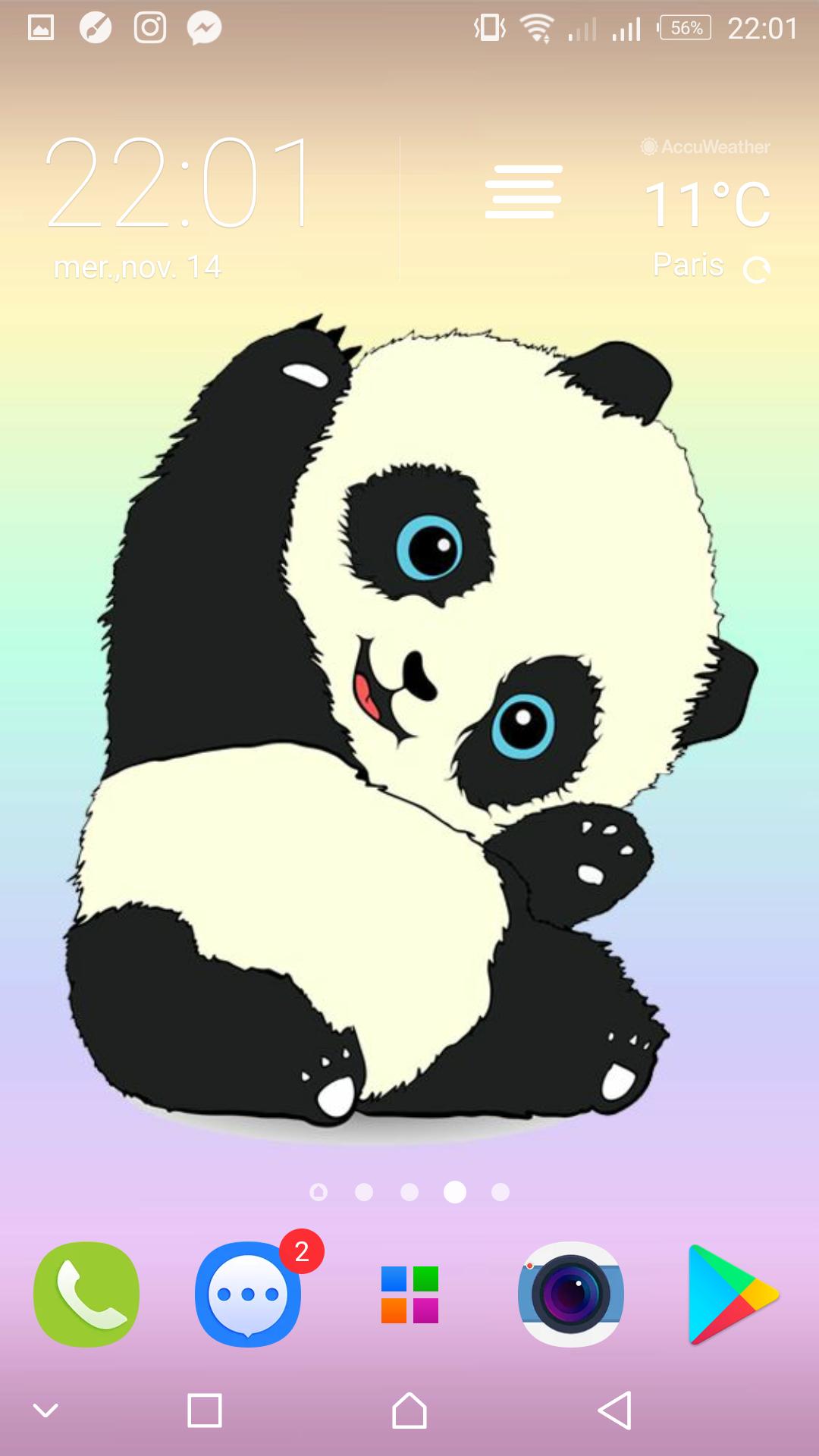 Panda unicorno carino cartone, 1080x1920 Verticale, Mobile