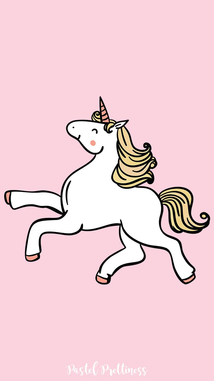 Unicorno bianco cartone sfondo rosa, 720x1280 Verticale, Telefono