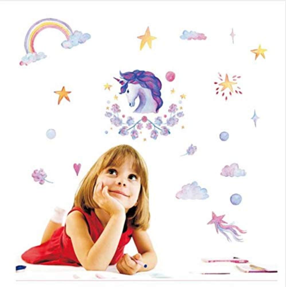 Adesivi murali unicorno arcobaleno bambina, 998x1000 Verticale, Xiaomi