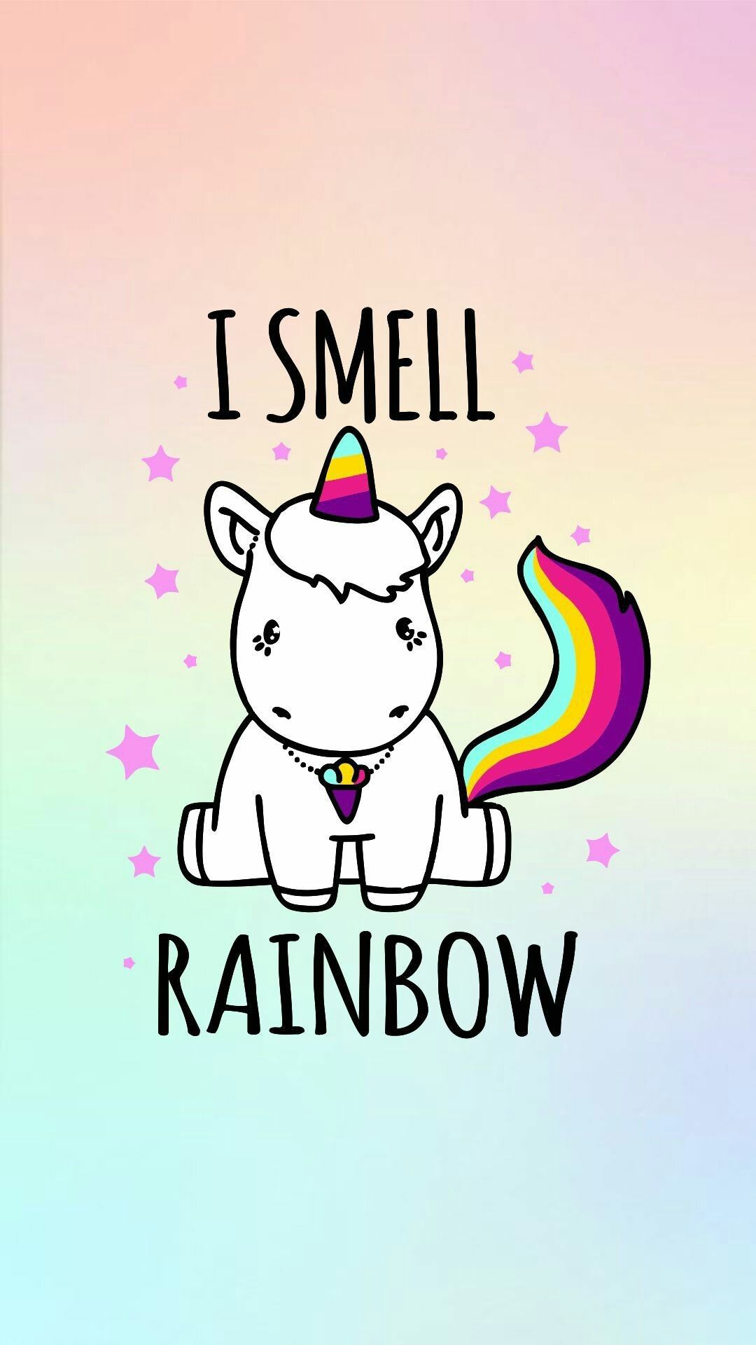 Unicorno arcobaleno pastello, 1080x1920 Full HD Verticale, Smartphone