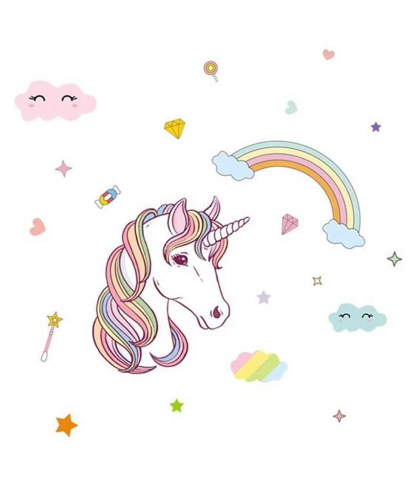 Unicorno cartone con arcobaleno, 850x995 Verticale, Mobile