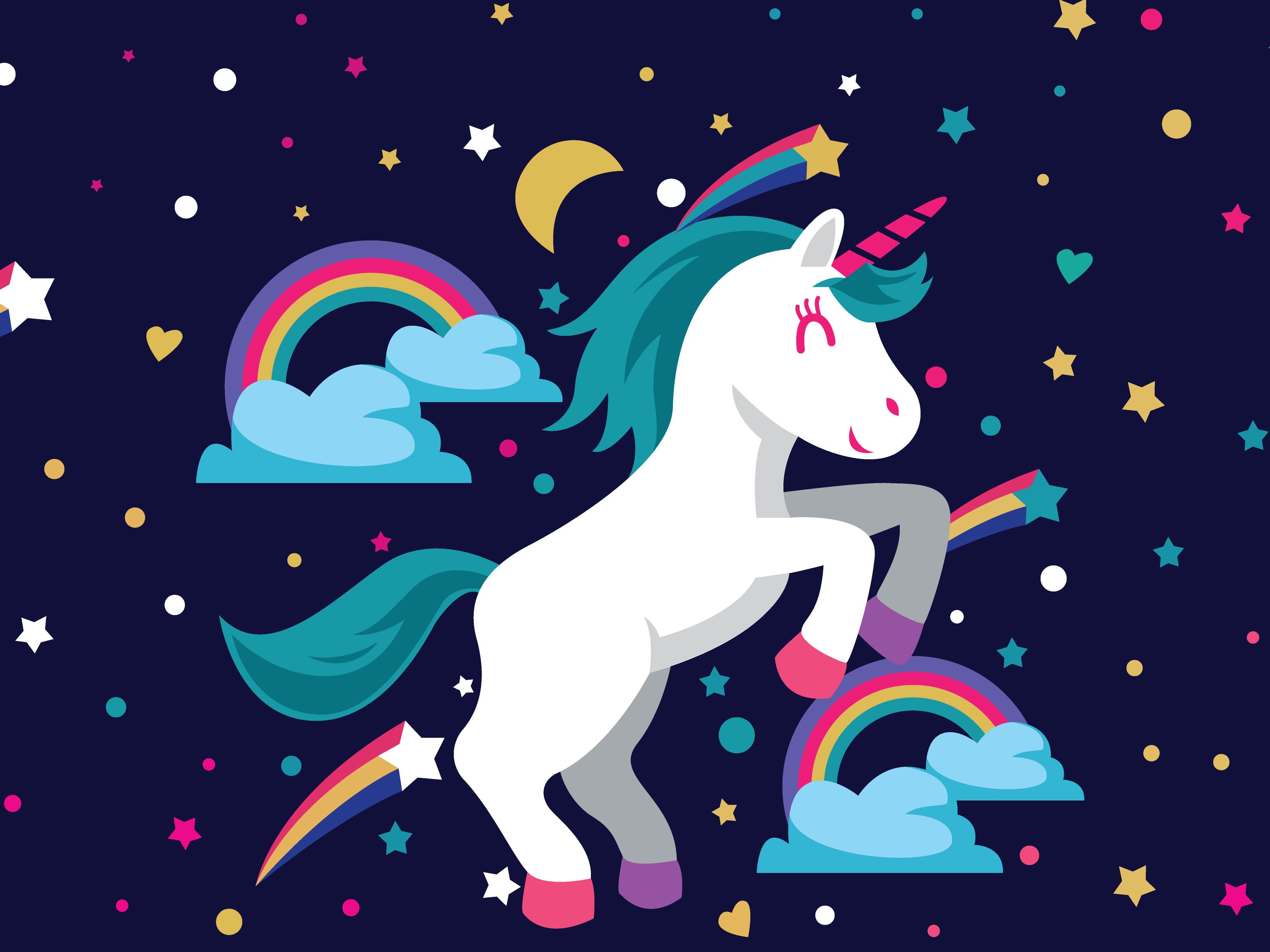 Unicorno arcobaleno cielo notturno, 3067x2300 2K+, Desktop