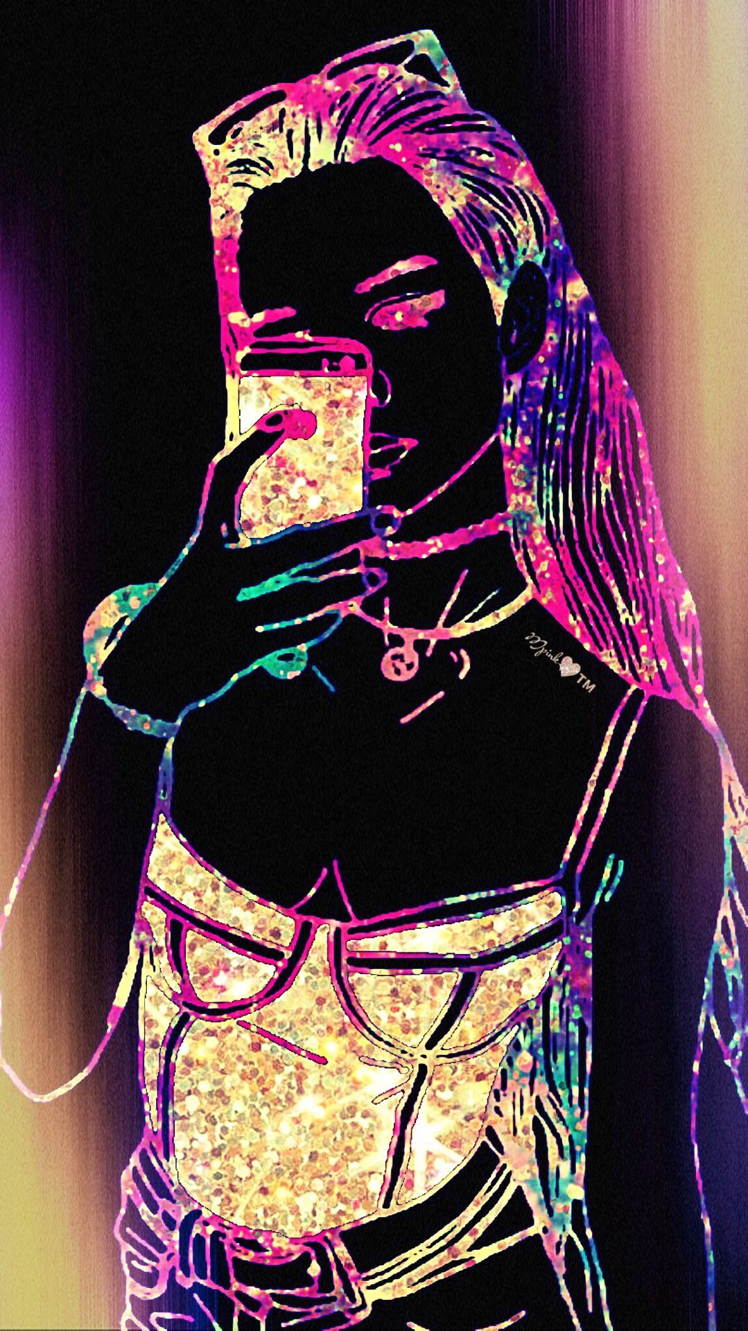 Ananas galassia colorato glitter, 1080x1920 Verticale, Samsung Galaxy