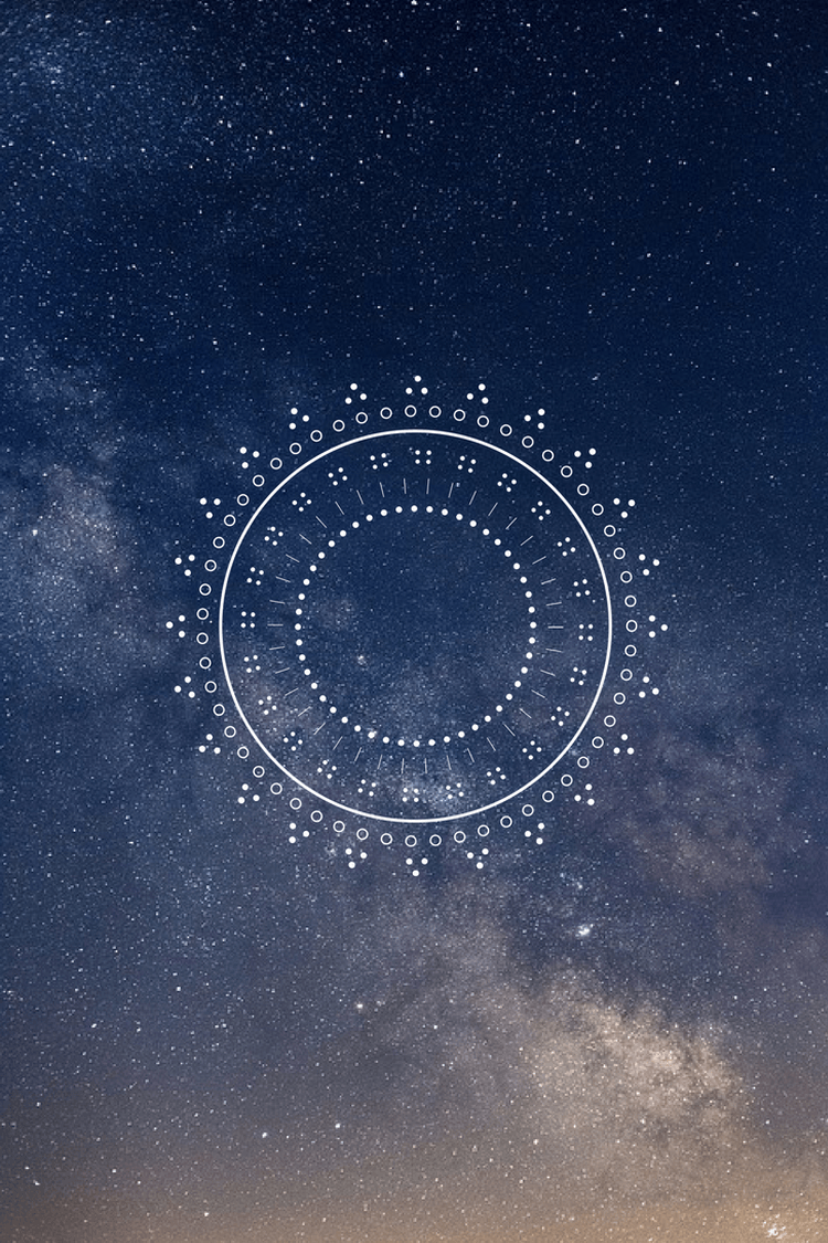 Mandala stellare cielo notturno, 750x1125 Verticale, Mobile