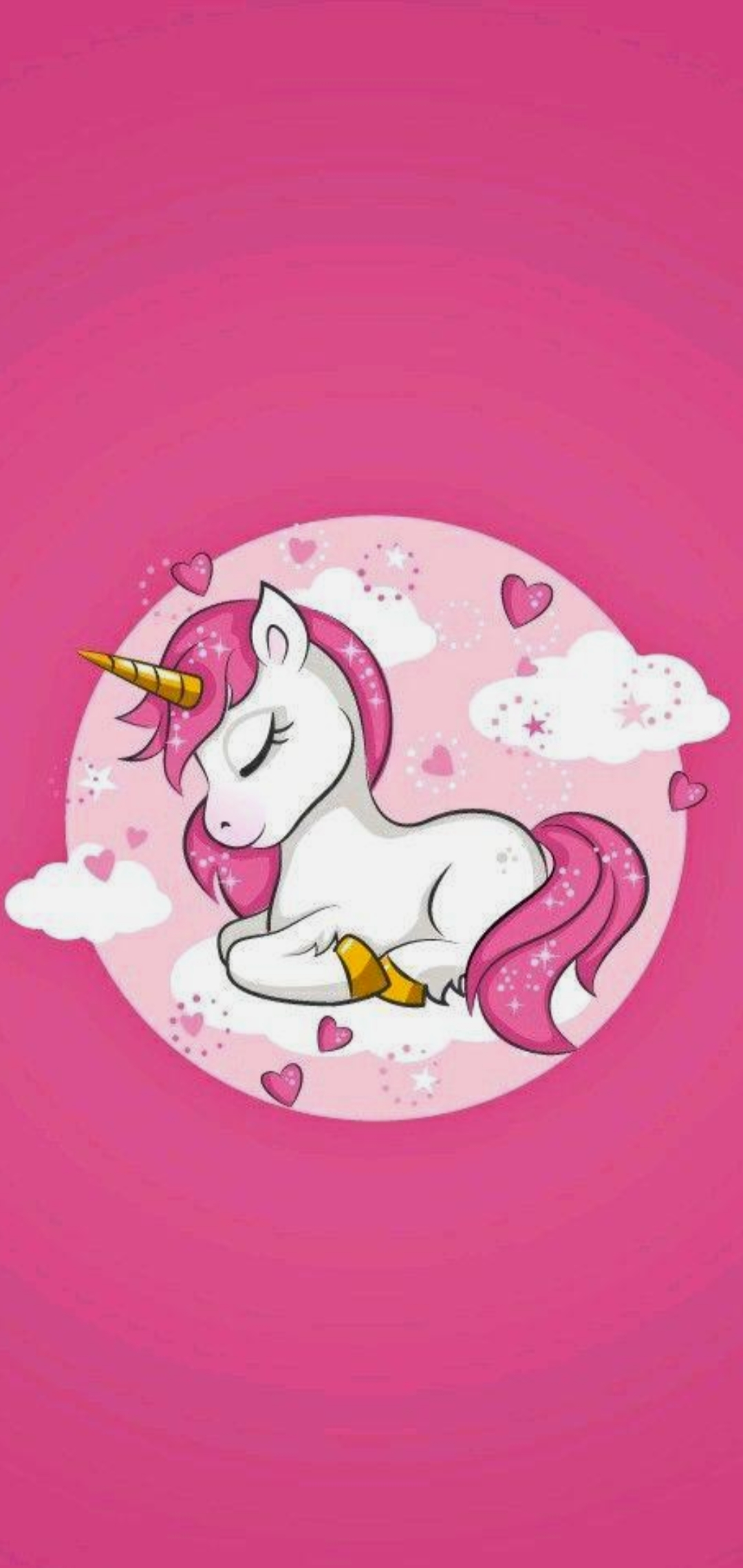 Unicorno rosa con cuori, 1080x2280 Full HD Verticale, Smartphone