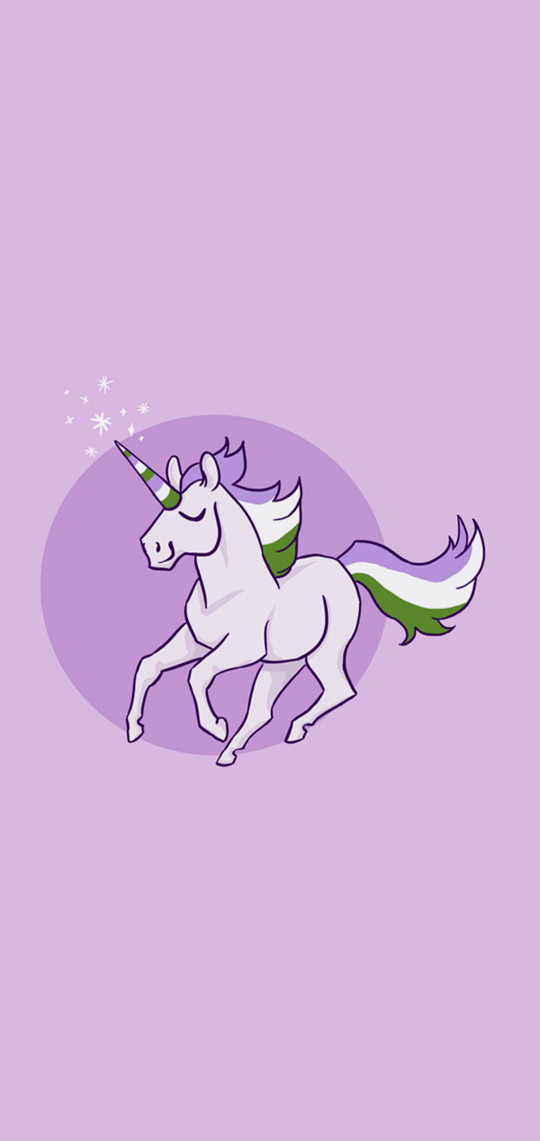 Unicorno viola cartone animato, 1080x2280 Full HD Verticale, iPhone