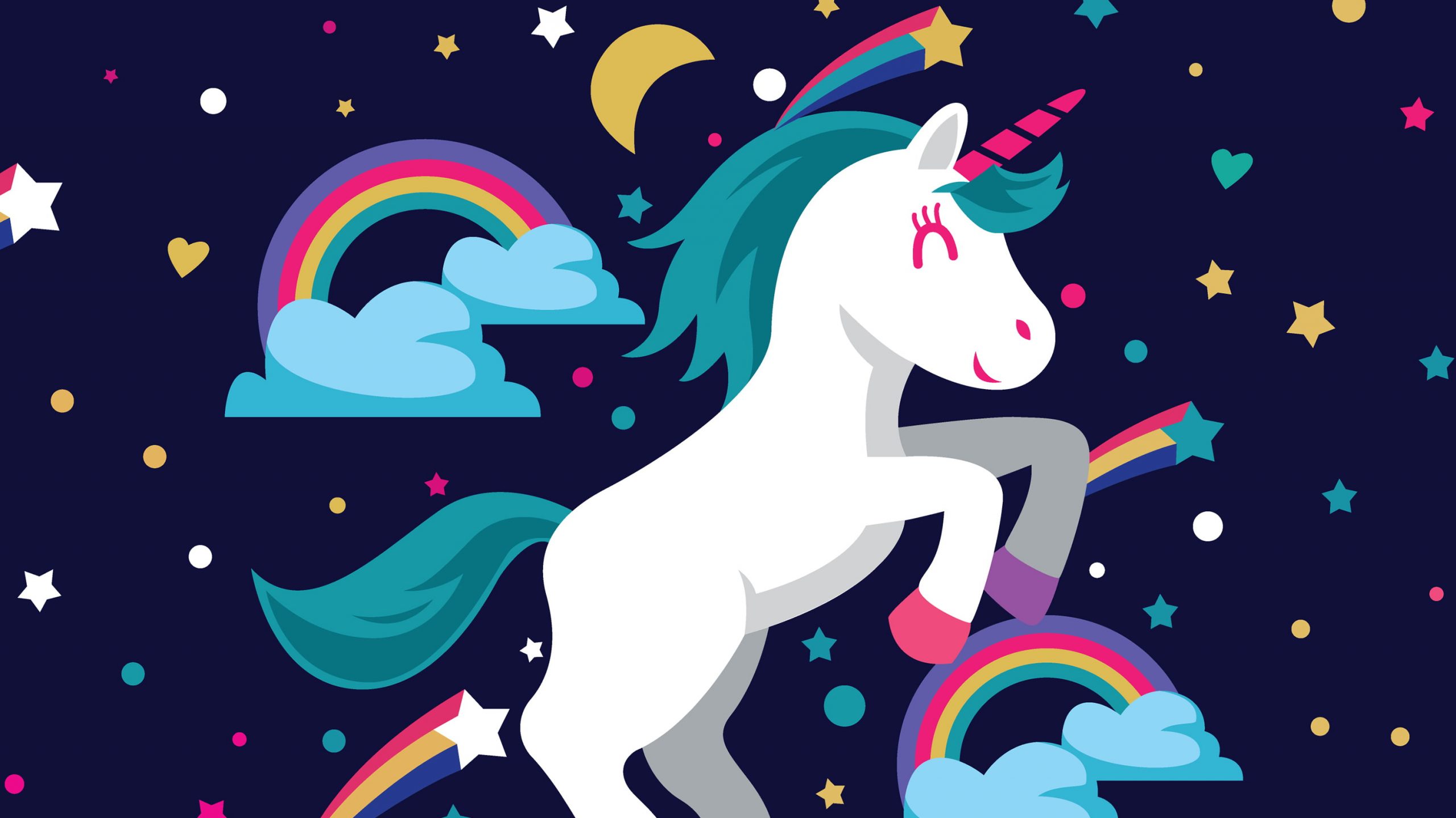 Unicorno con arcobaleni e stelle, 2560x1440 1440p, Monitor Gaming
