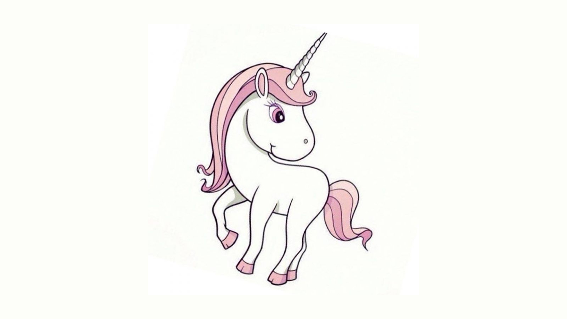 Unicorno rosa disegno semplice, 1920x1080 Full HD, Desktop