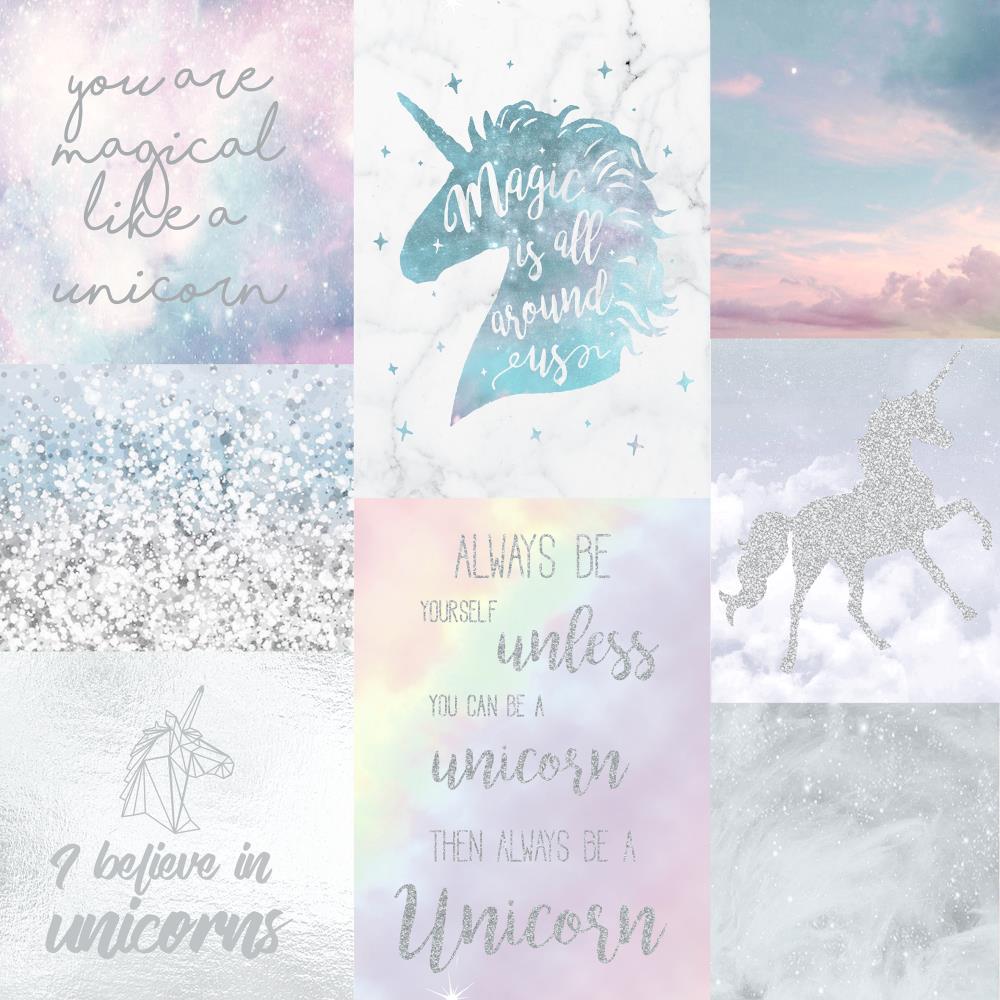 Collage unicorni pastello glitter, 1000x1000 HD, iMac