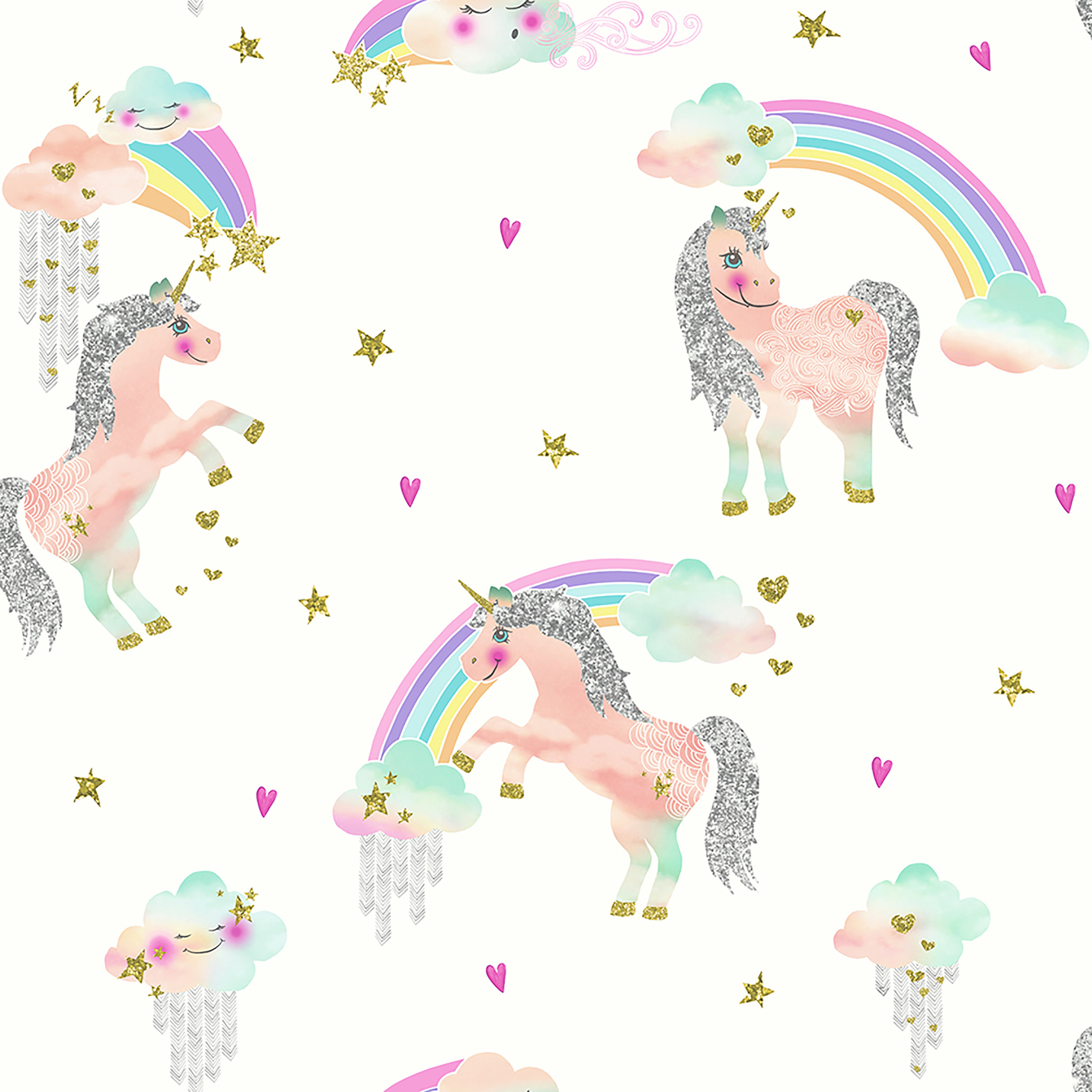Unicorni rosa arcobaleno cuori, 2500x2500 2K, Desktop