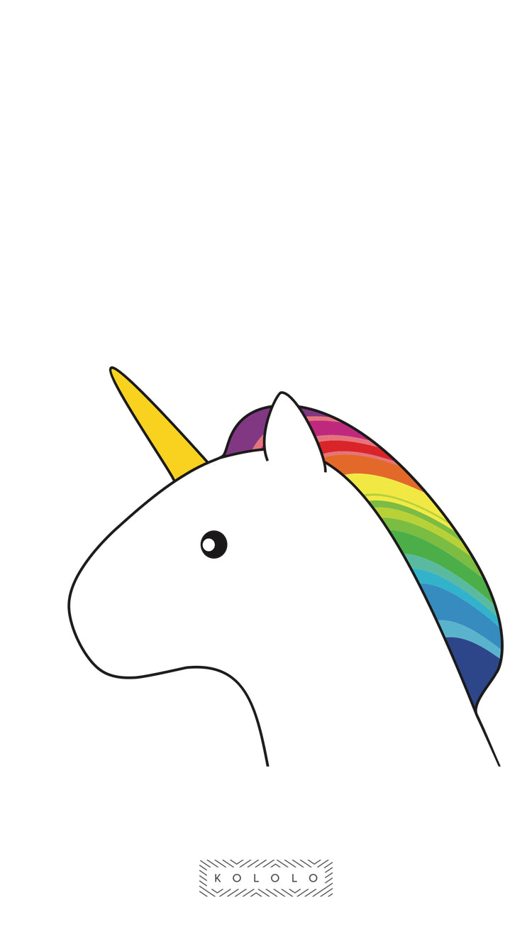 Unicorno minimalista criniera arcobaleno, 750x1334 Full HD Verticale, Smartphone