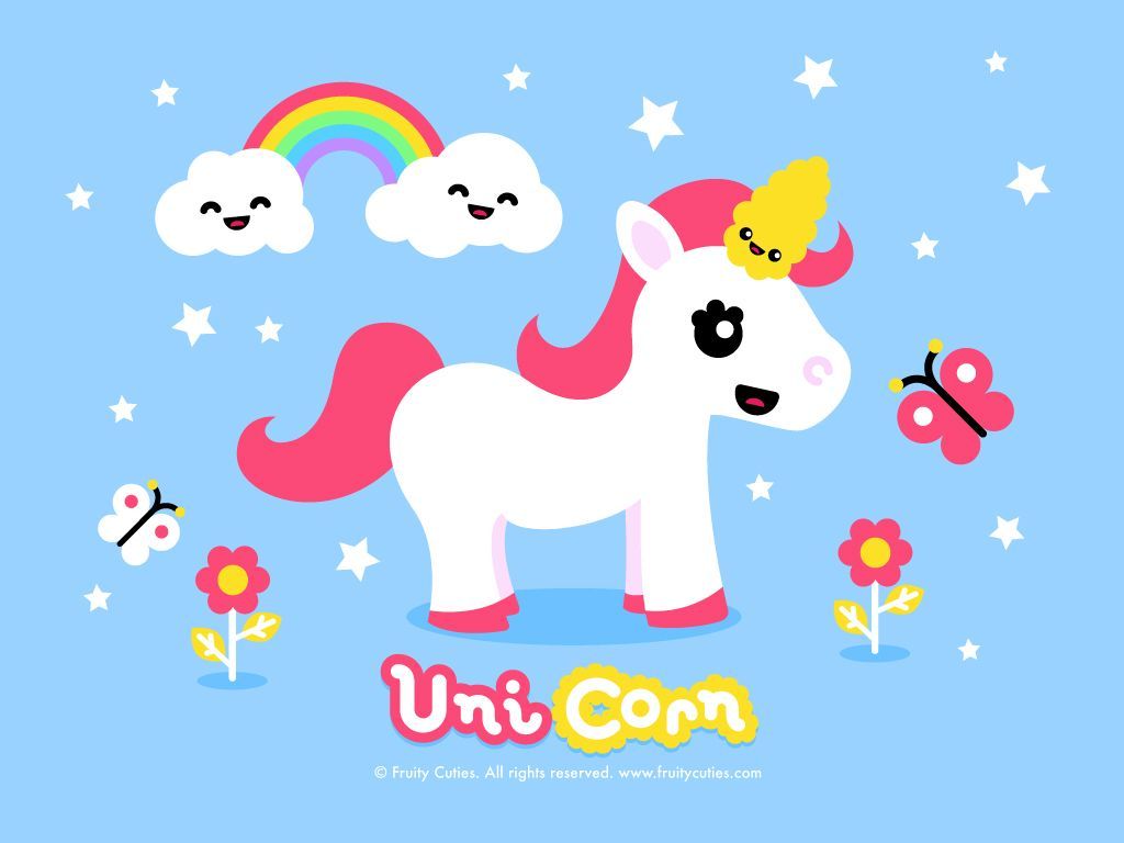 Unicorno cartoon rosa arcobaleno, 1024x768 HD, Desktop