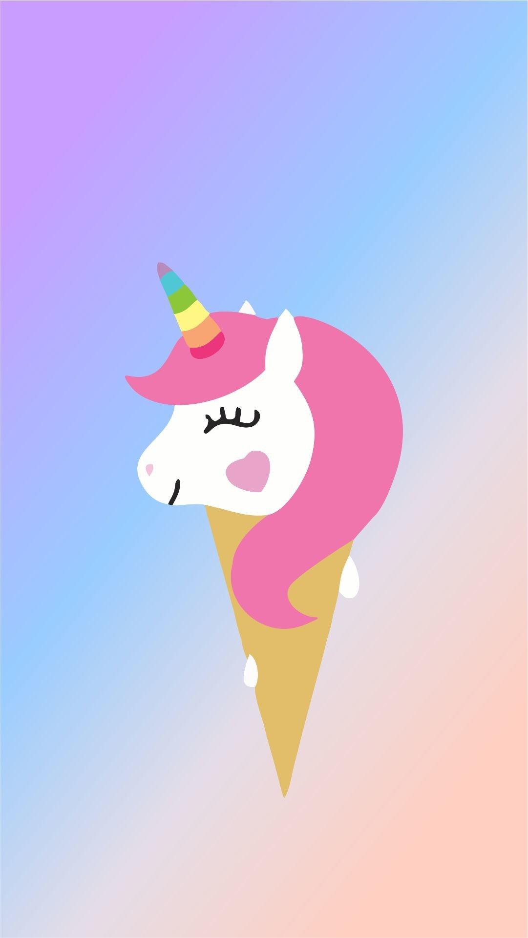 Unicorno gelato cono cartone, 1081x1921 Verticale, OnePlus