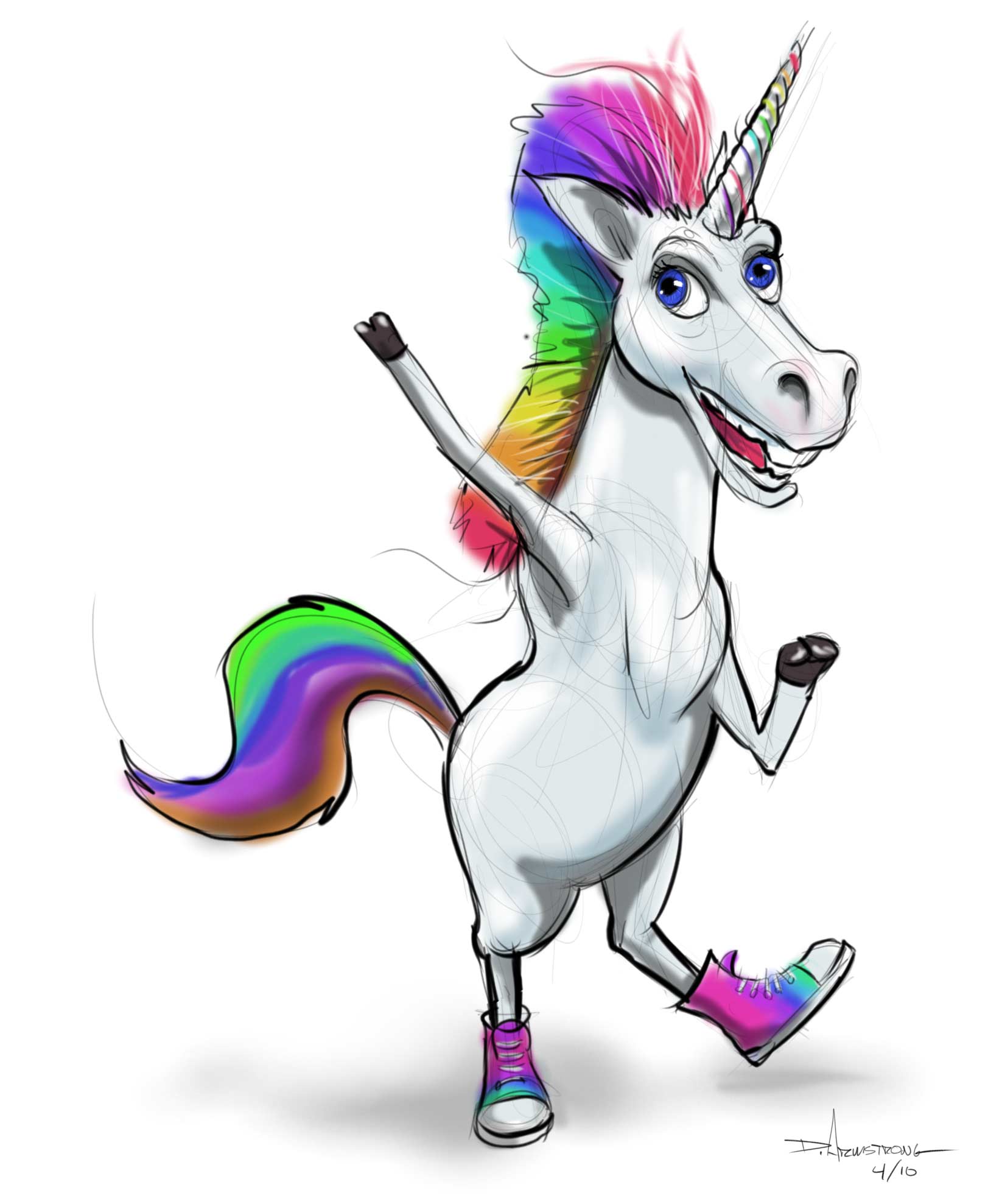 Unicorno animato con scarpe colorate, 1623x1977 Verticale, Android