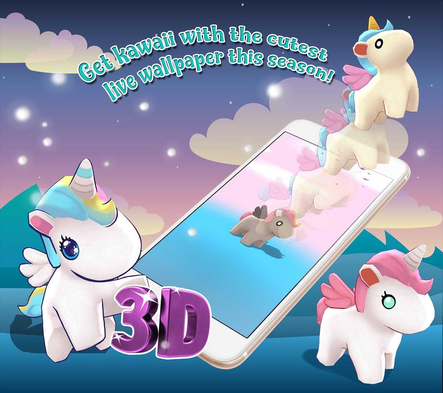Unicorni cartoon con smartphone 3D, 1440x1280 720p, PC
