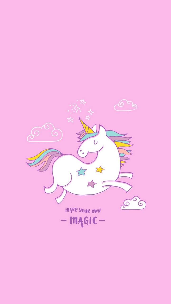 Unicorno cartone rosa pastello, 720x1280 Verticale, Telefono