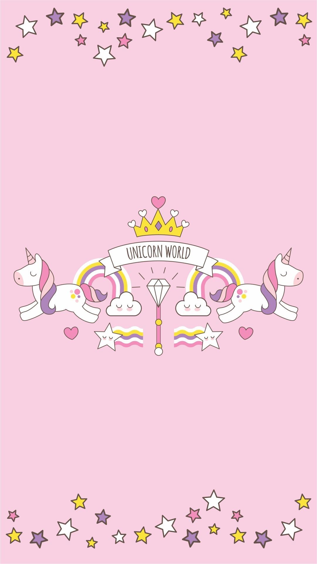 Unicorni cartoon sfondo rosa, 1081x1921 Full HD Verticale, iPhone