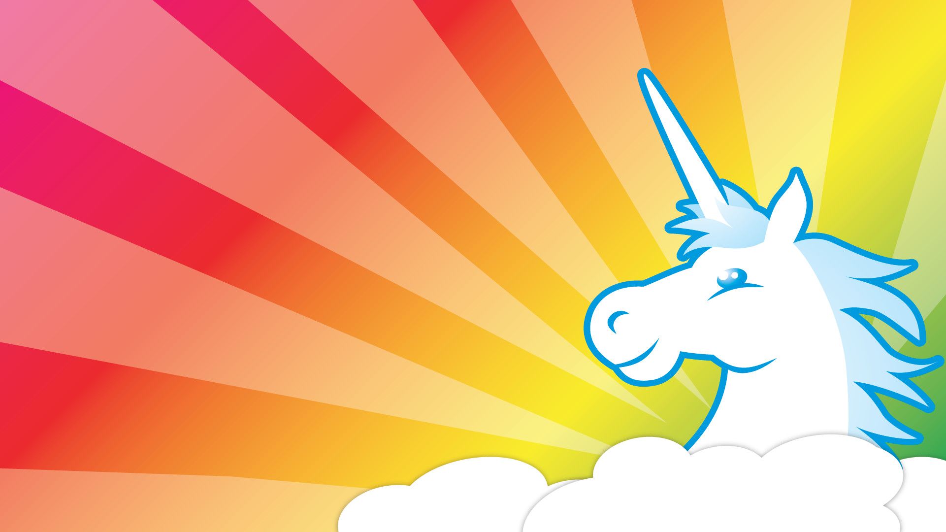 Unicorno con nuvole raggi arcobaleno, 1921x1080 1080p, PC