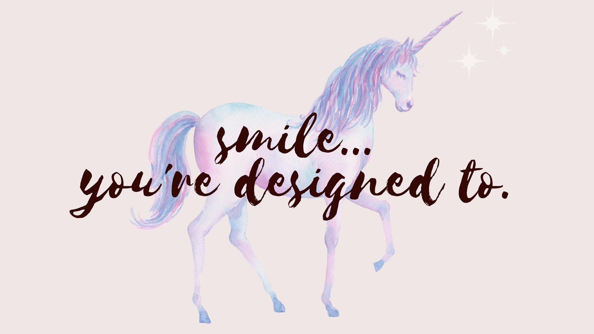 Unicorno pastello con scritta, 1920x1080 Full HD 1080p, PC