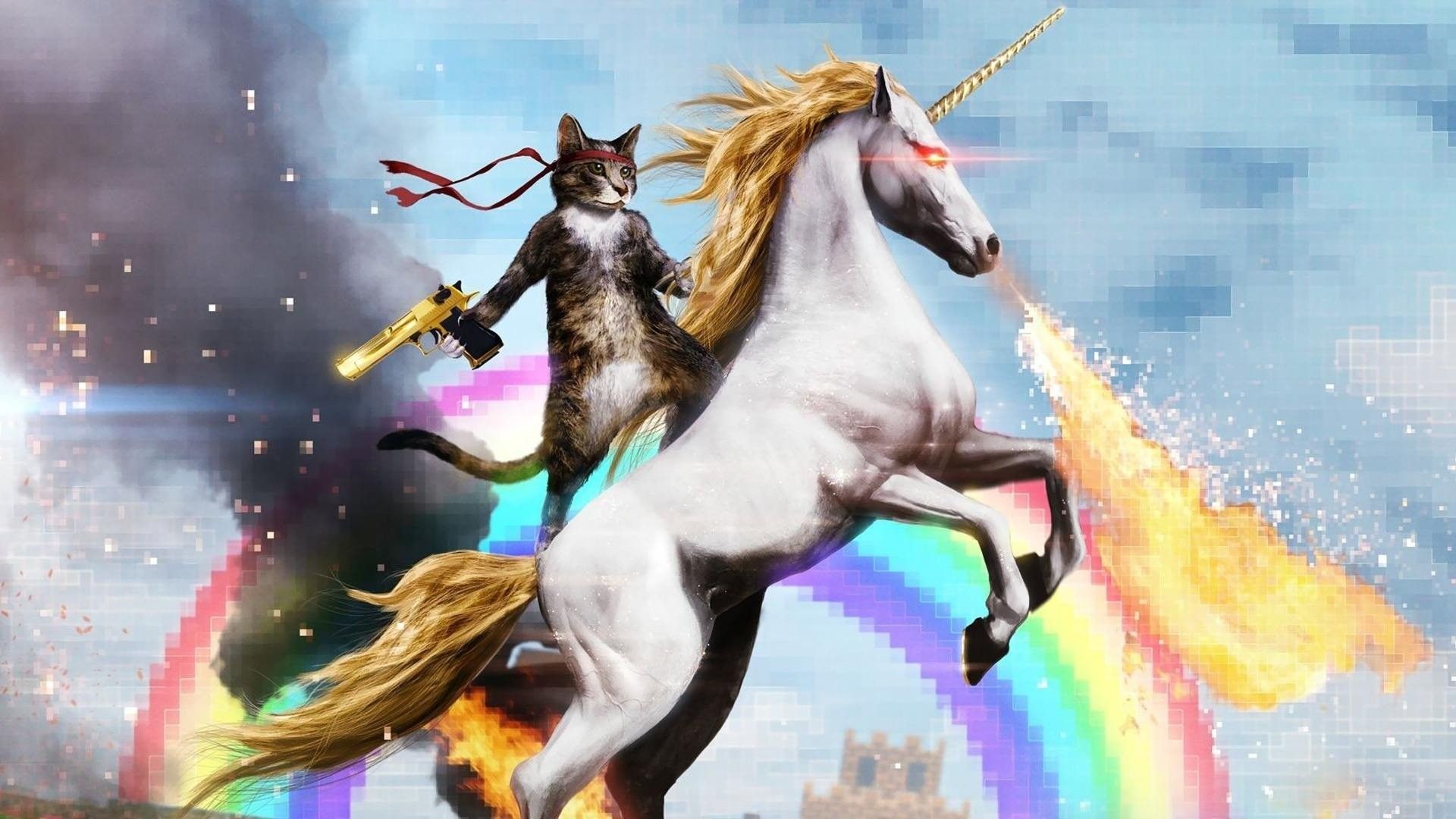 Unicorno arcobaleno alato astratto, 1920x1080 Full HD, Desktop