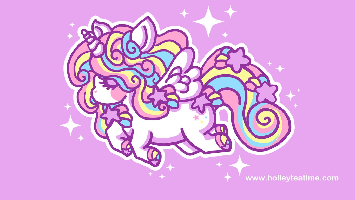 Unicorno arcobaleno kawaii, 1366x768 HD, Desktop