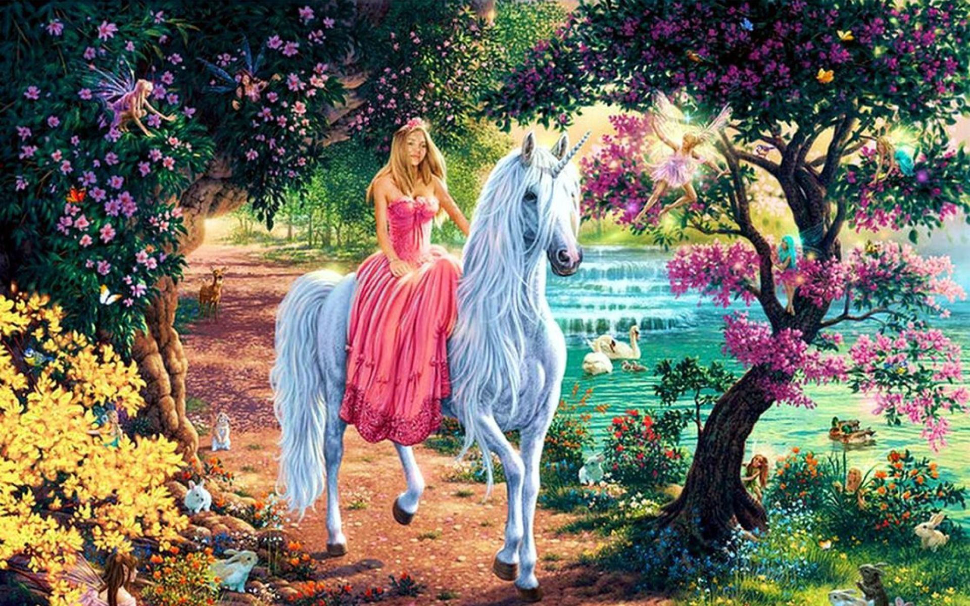 Principessa su unicorno bianco, 1920x1200 WUXGA, iMac