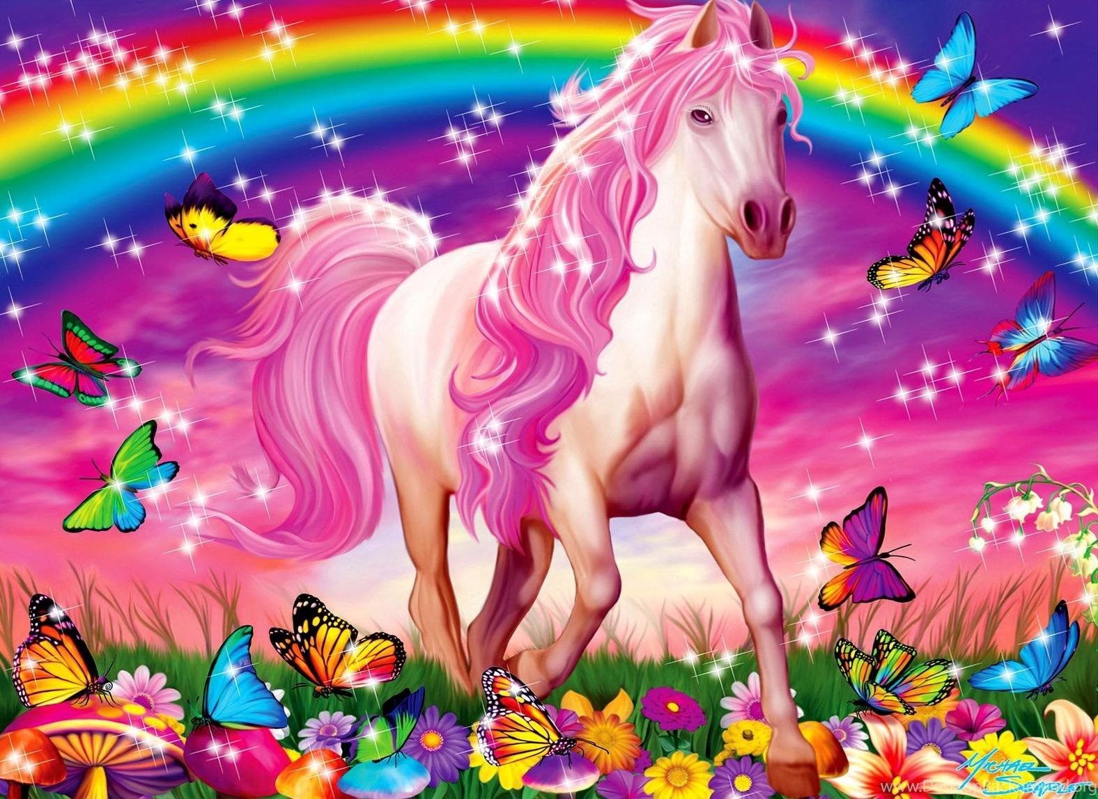 Unicorno rosa con arcobaleno, 1576x1148 HD, Desktop