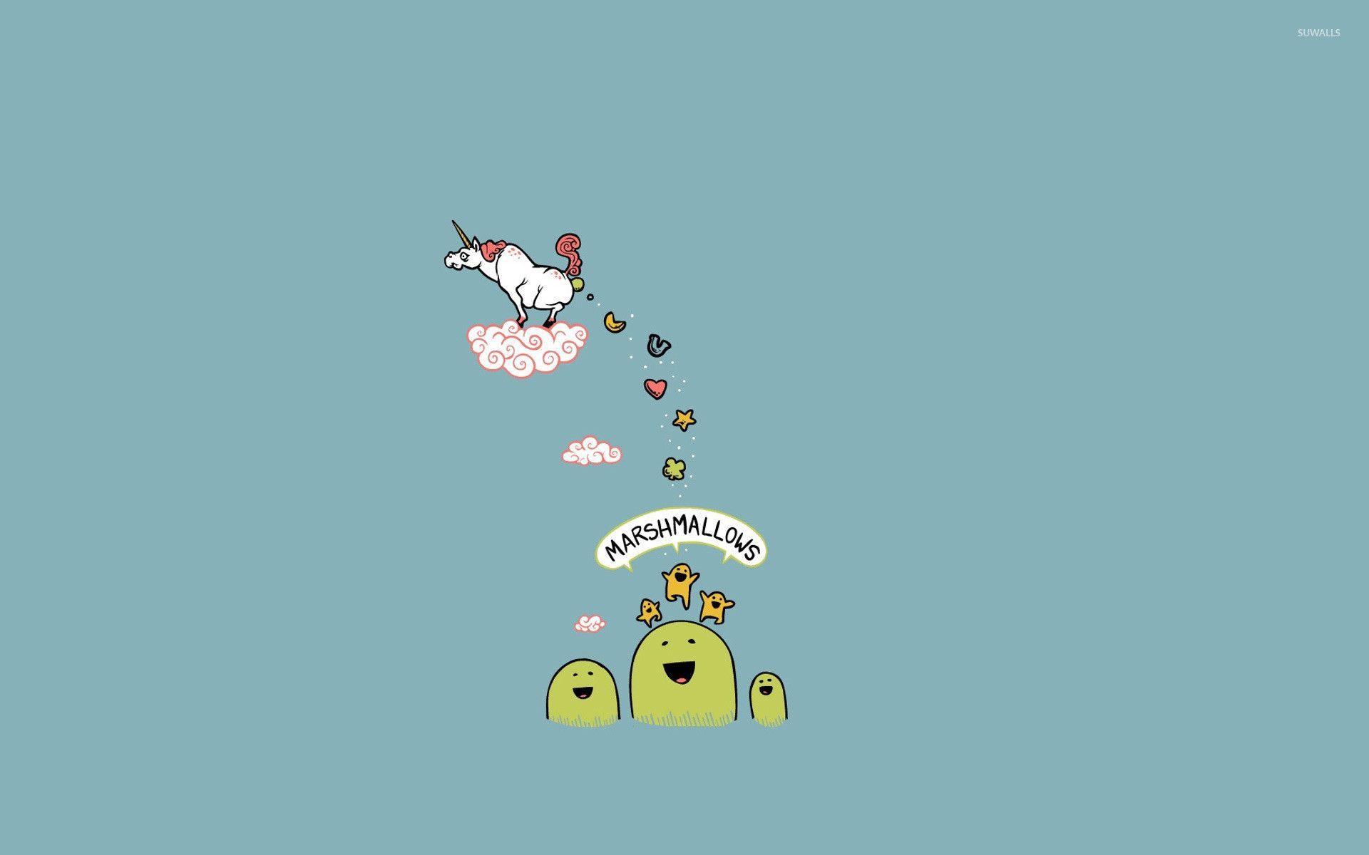 Nuvola unicorno arcobaleno kawaii, 2048x1152 Hi-Res, iMac