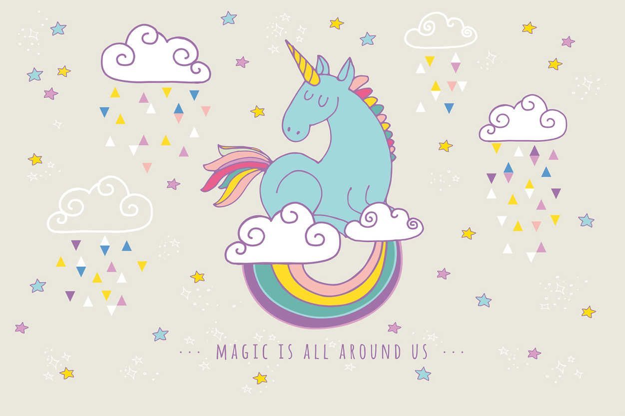 Unicorno arcobaleno su nuvole, 1251x833 HD, PC Desktop