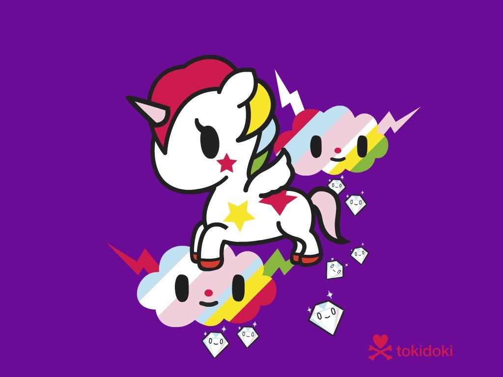 Unicorno kawaii Tokidoki viola, 1024x768 HD, Laptop