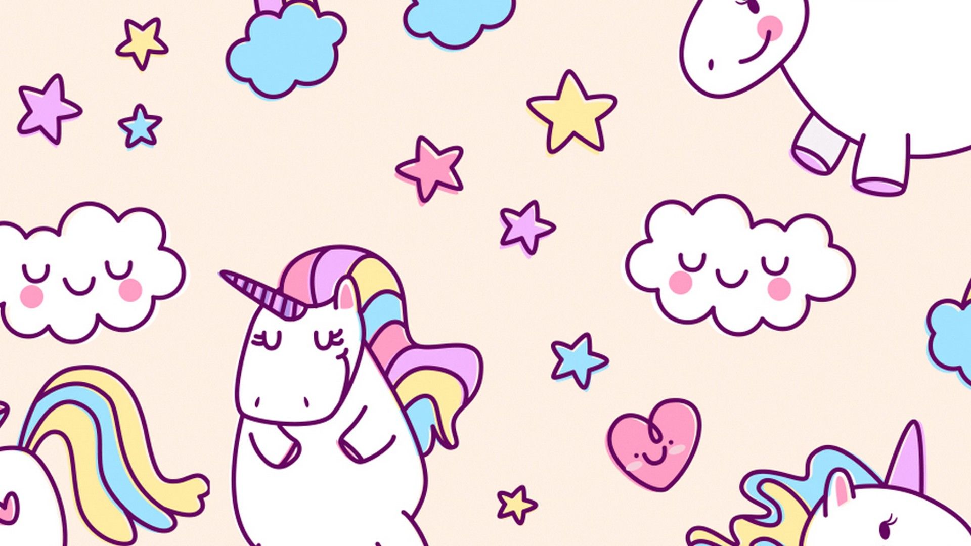 Unicorno arcobaleno cartone pastello, 1920x1080 1080p, Desktop