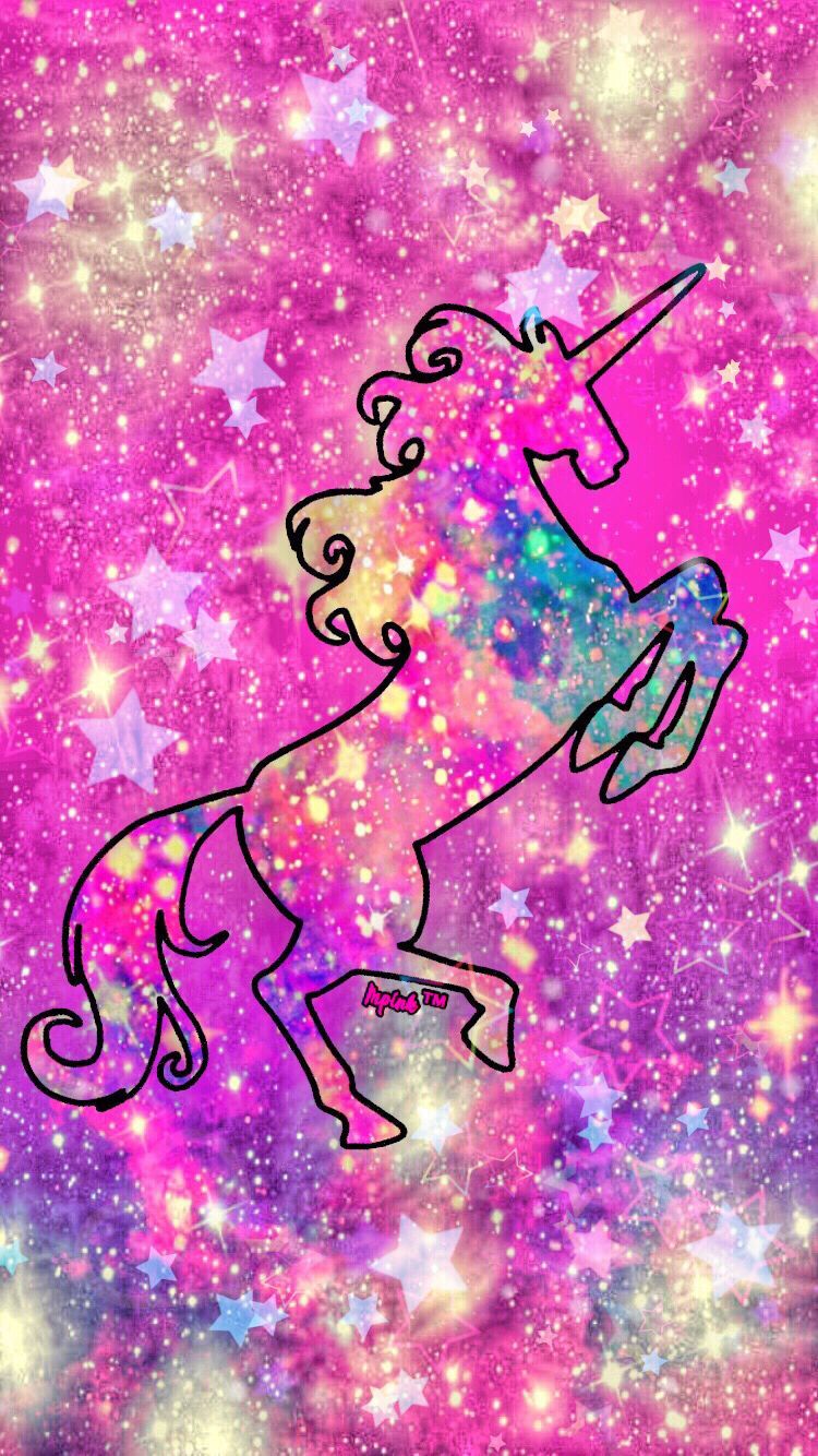 Unicorno galassia rosa glitter, 750x1334 Verticale, iPhone