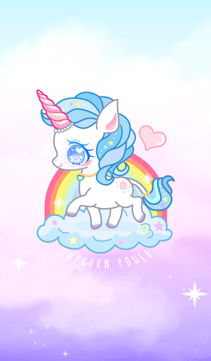 Unicorno bianco su arcobaleno, 720x1232 Full HD Verticale, Samsung Galaxy