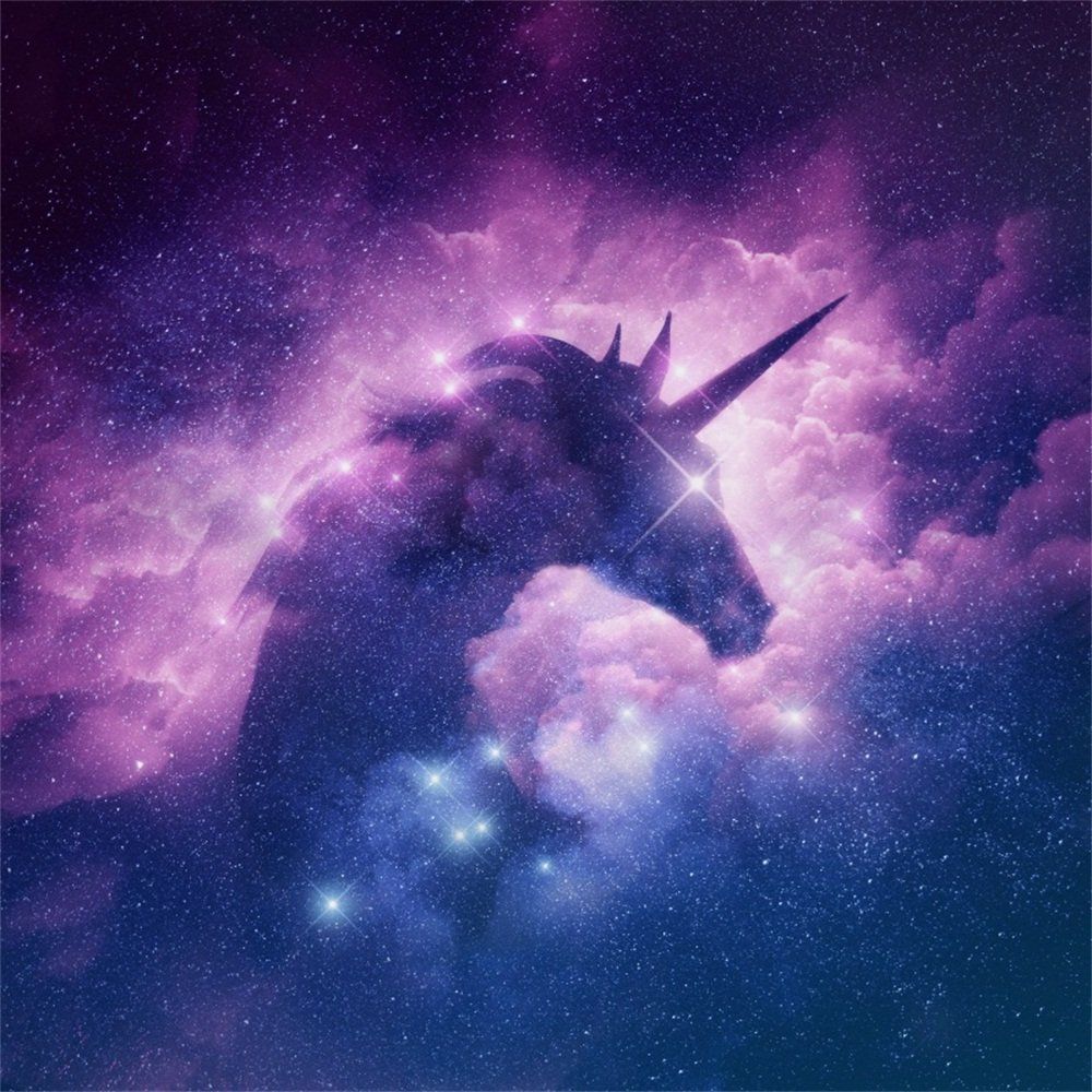 Unicorno silhouette nebulosa galattica, 1000x1000 HD, Desktop