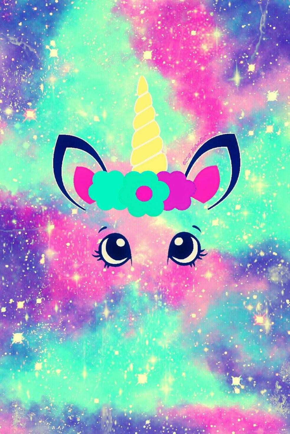 Unicorno dabbing sfondo galattico, 690x1253 Verticale, Telefono