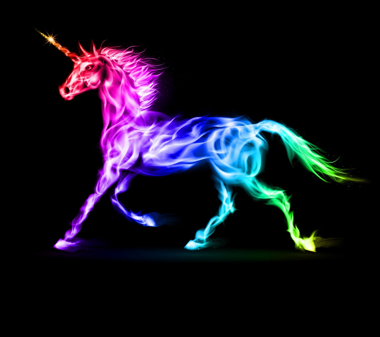 Unicorno blu luminoso fumo, 2835x1984 WQXGA, Desktop