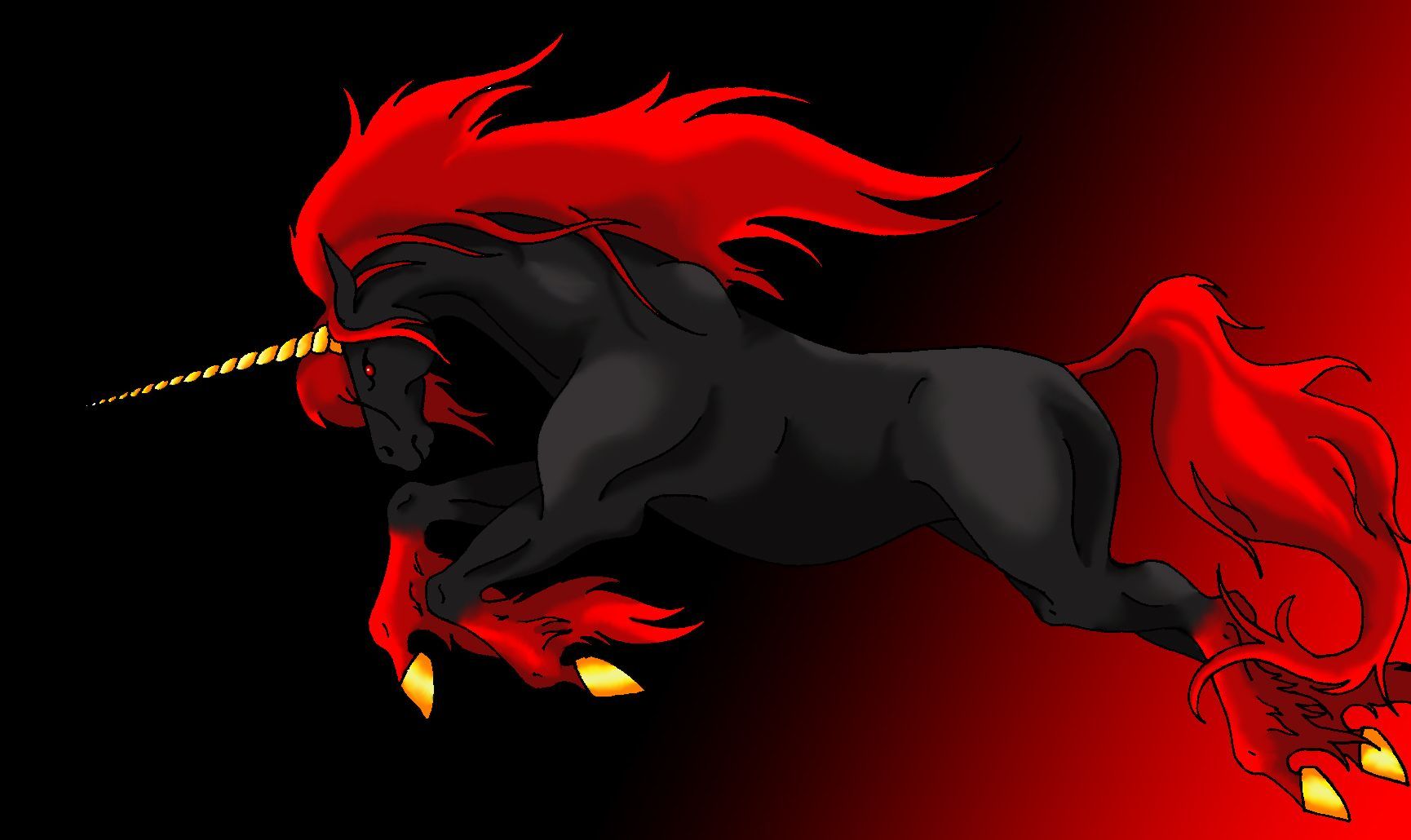 Unicorno low poly nello spazio, 2560x1440 2K, Desktop