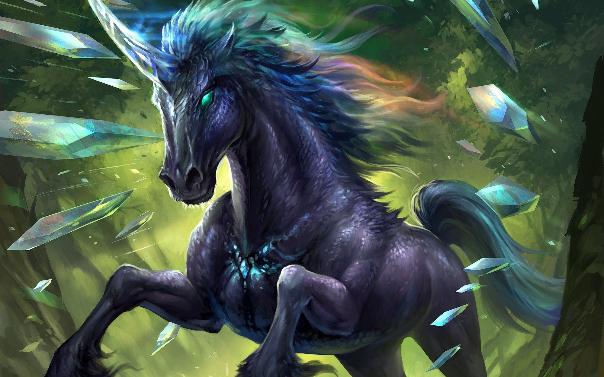 Unicorno bianco con arcobaleni, 3000x1688 WQXGA, Desktop
