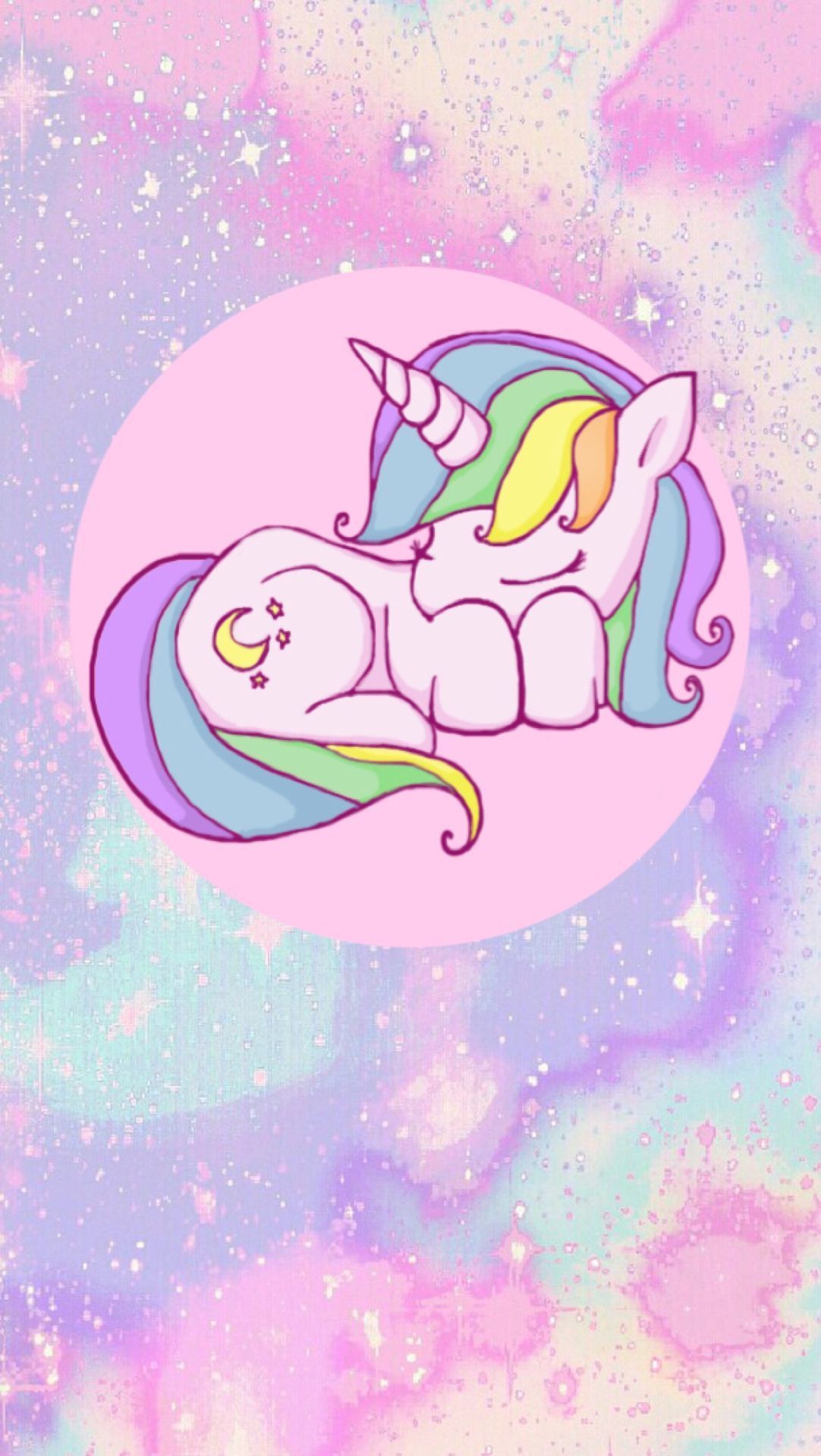 Unicorno rosa addormentato, 1082x1920 Verticale, POCO