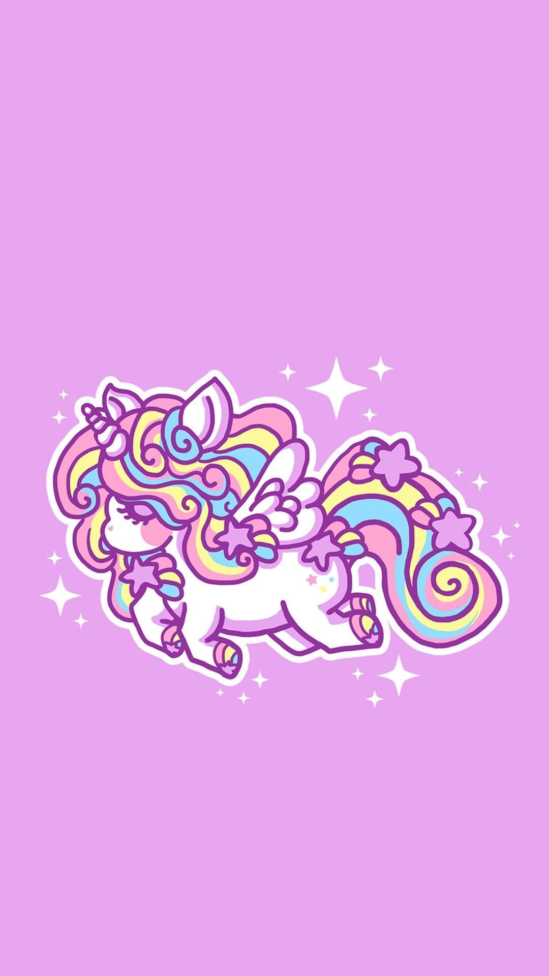 Unicorno kawaii sfondo rosa, 1080x1920 Full HD Verticale, iPhone