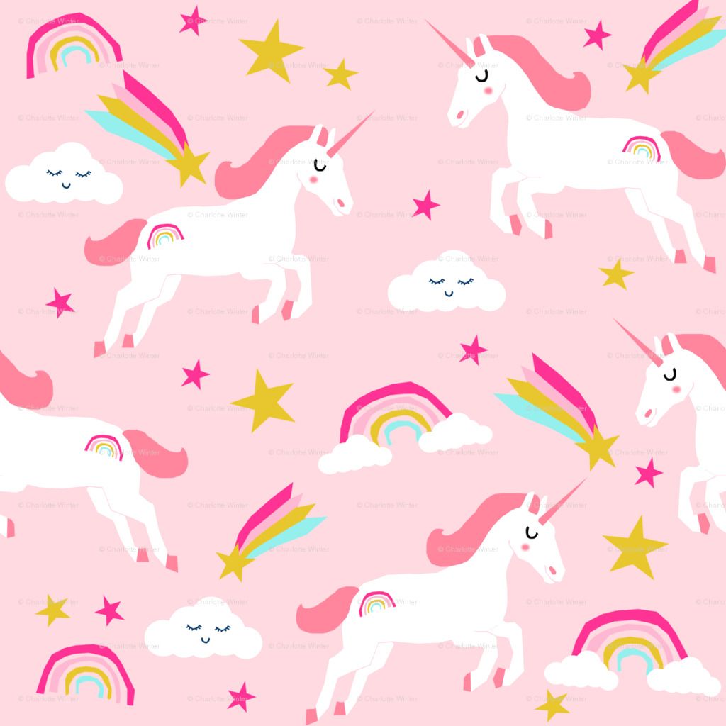 Unicorni rosa con arcobaleni, 1024x1024 HD, PC Desktop