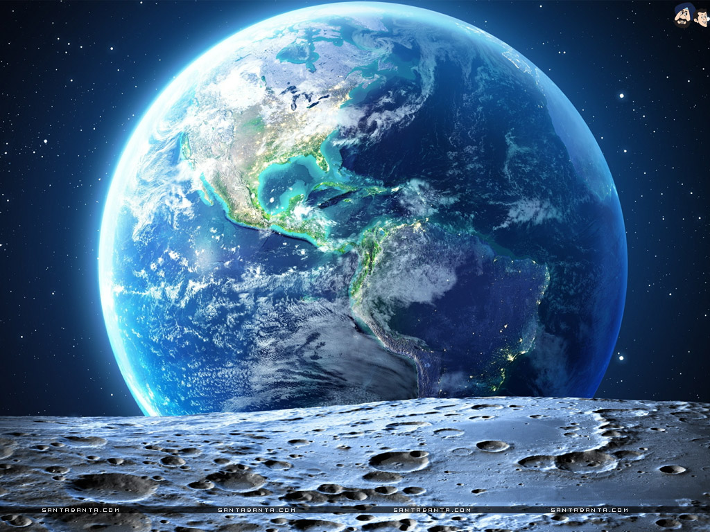 Terra vista dalla Luna, 1024x768 HD, Desktop