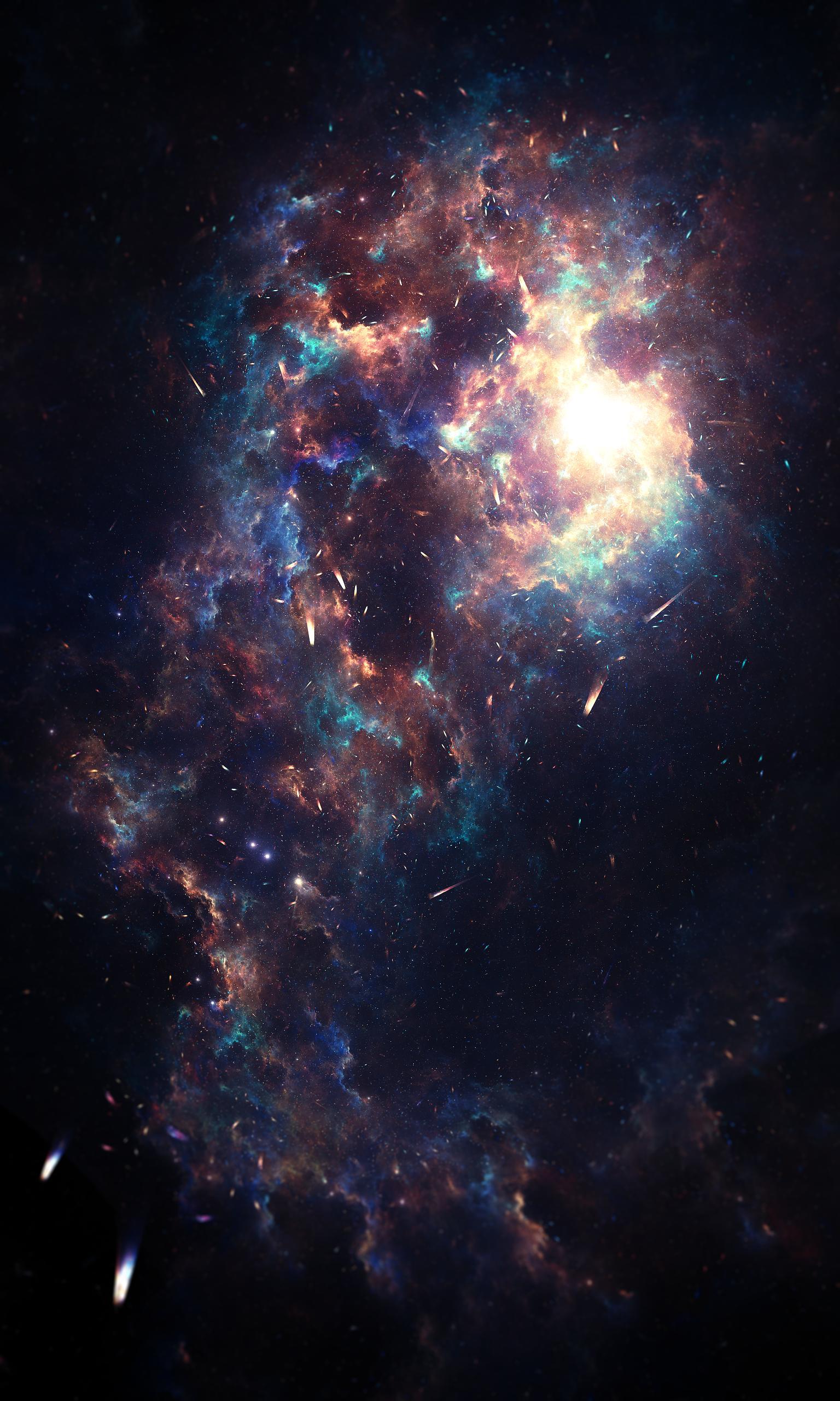nebulosa colorata nello spazio, 1536x2560 Full HD Verticale, Realme