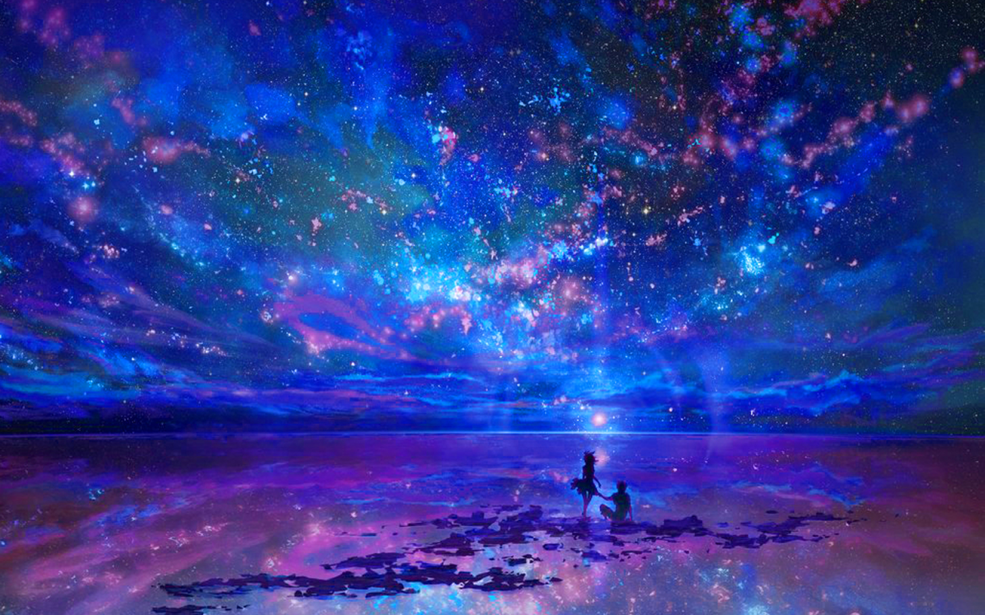 Cielo stellato notturno oceano, 1920x1200 WUXGA, Desktop