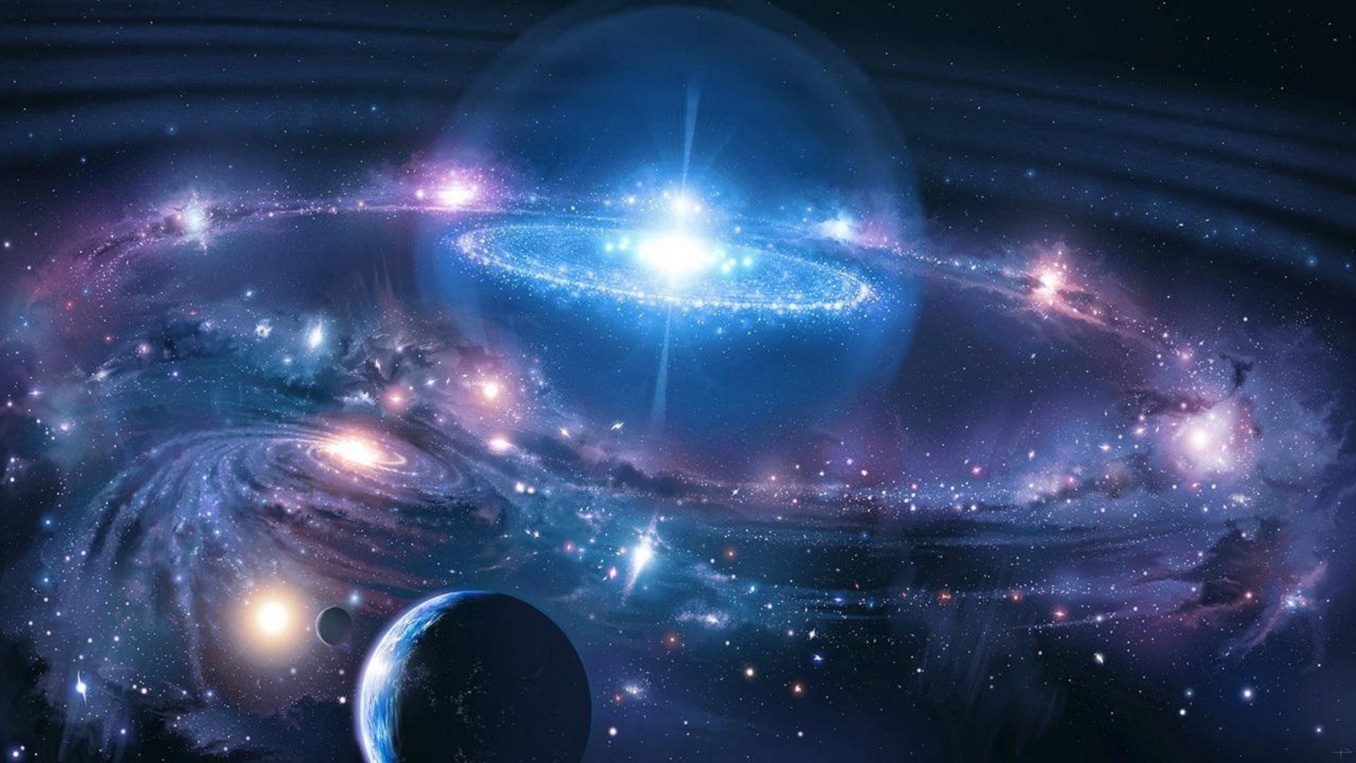 Galassia stellata blu cosmica, 1920x1080 Full HD 1080p, PC Desktop