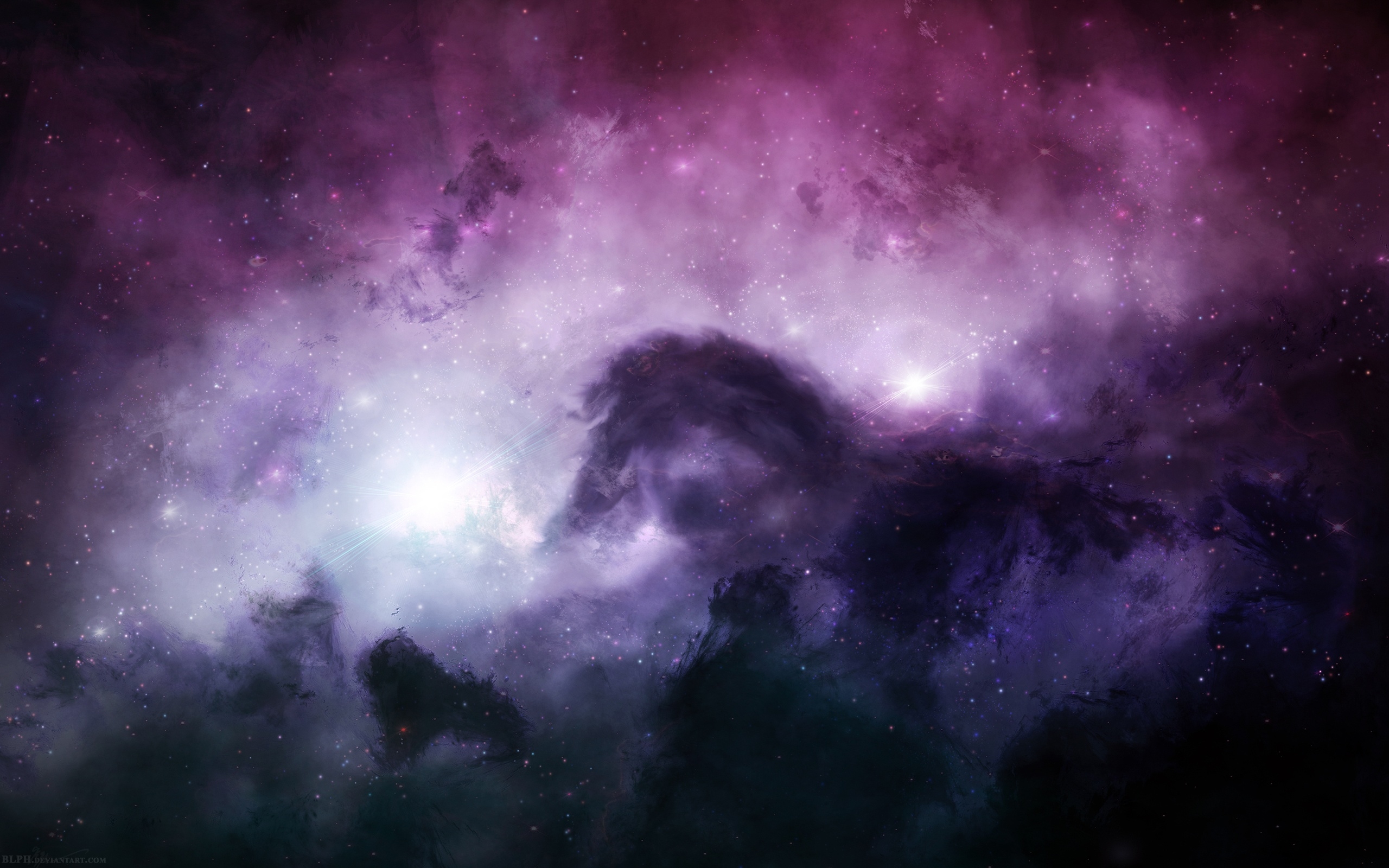 Nebulosa viola nello spazio, 2560x1600 2K+, Desktop
