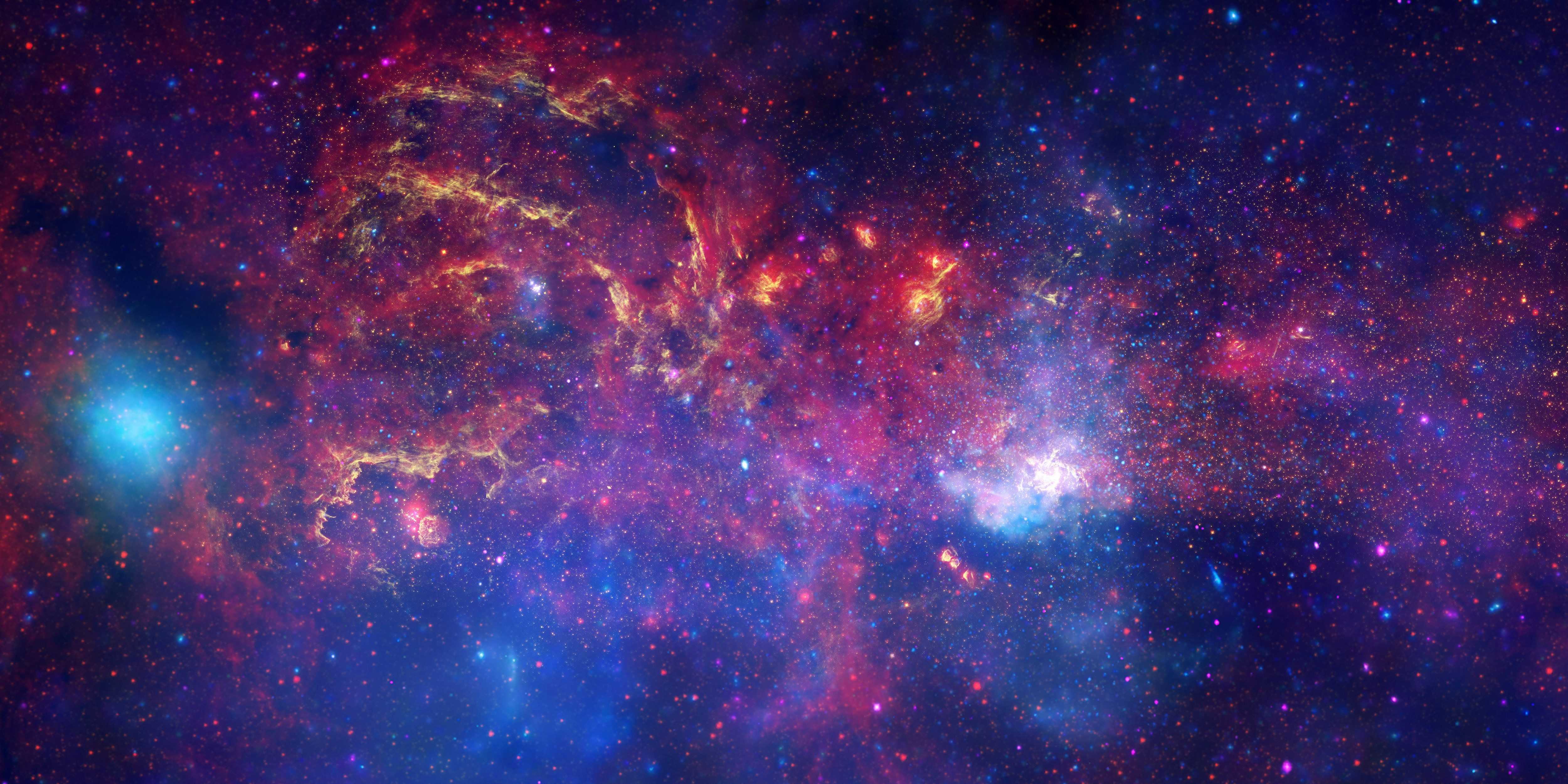 Nebulosa colorata galattica, 5000x2500 UHD, PC 4K