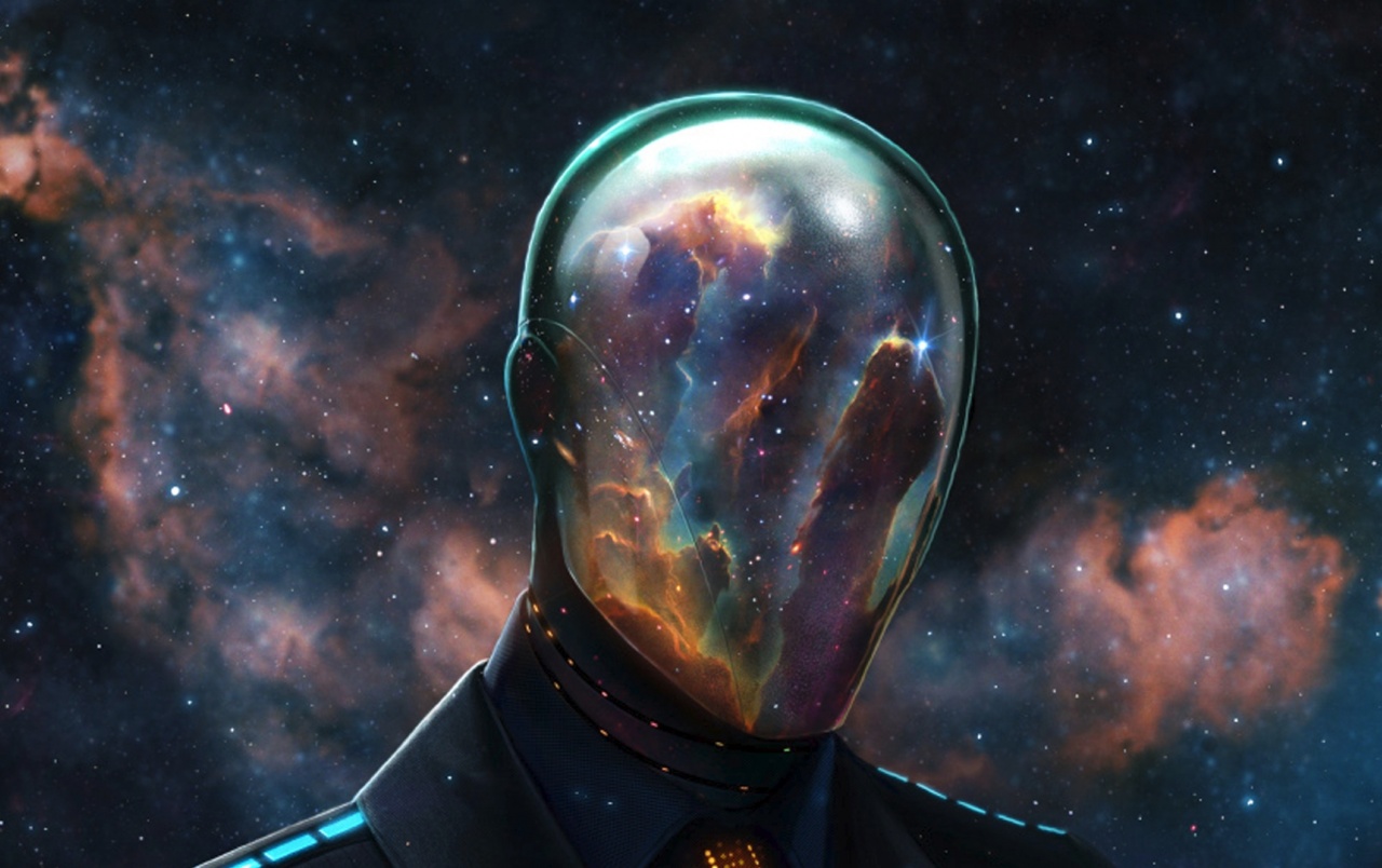 testa trasparente con galassia, 1280x804 HD, Desktop