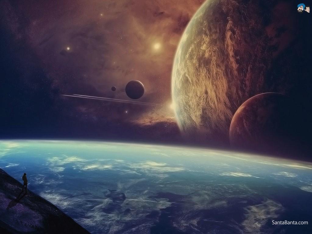 Pianeti e astronave nello spazio, 1024x768 HD, Desktop